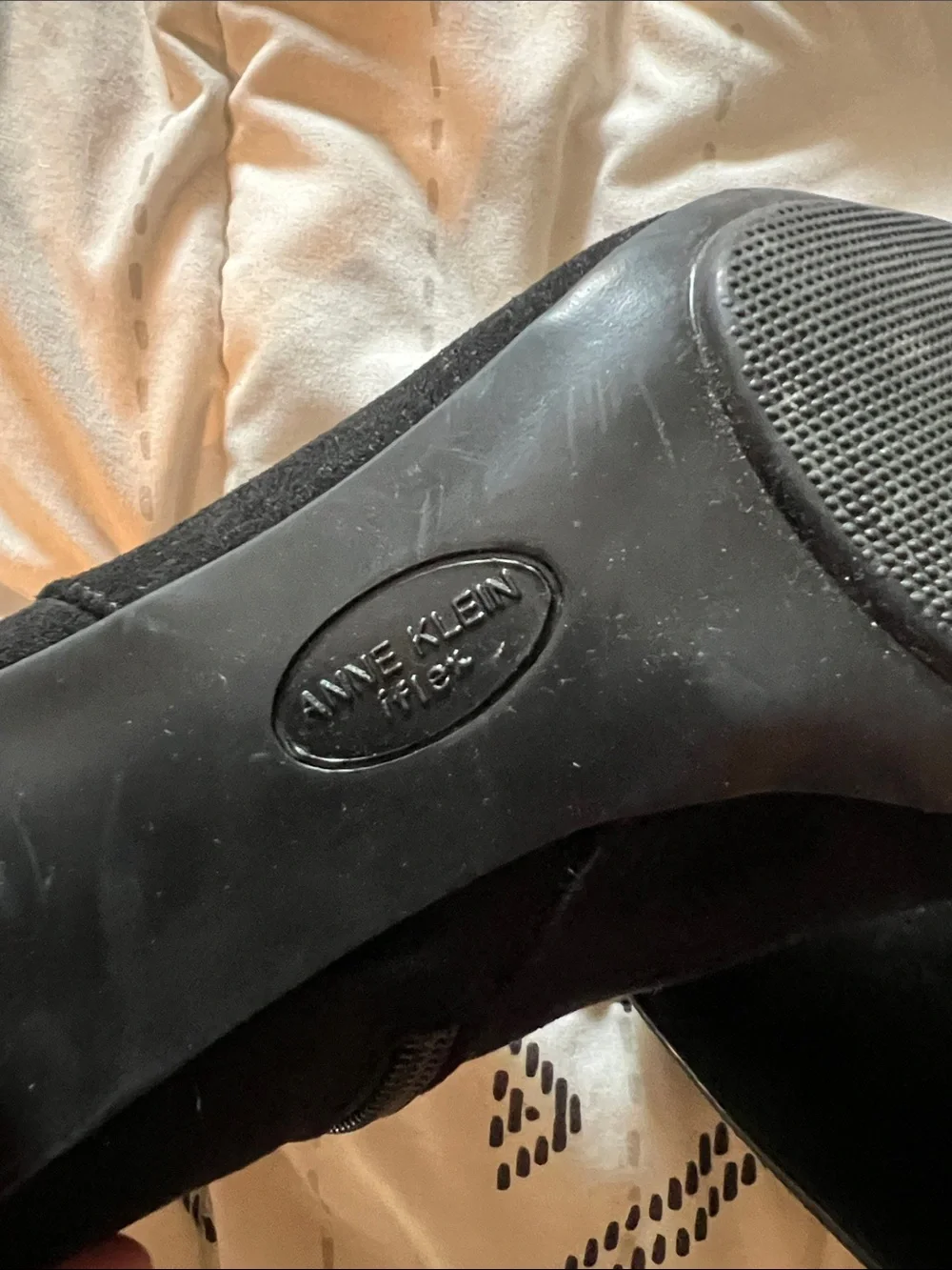 Anne Klein black suede booties. Size 9 1/2. - Picture 2 of 5